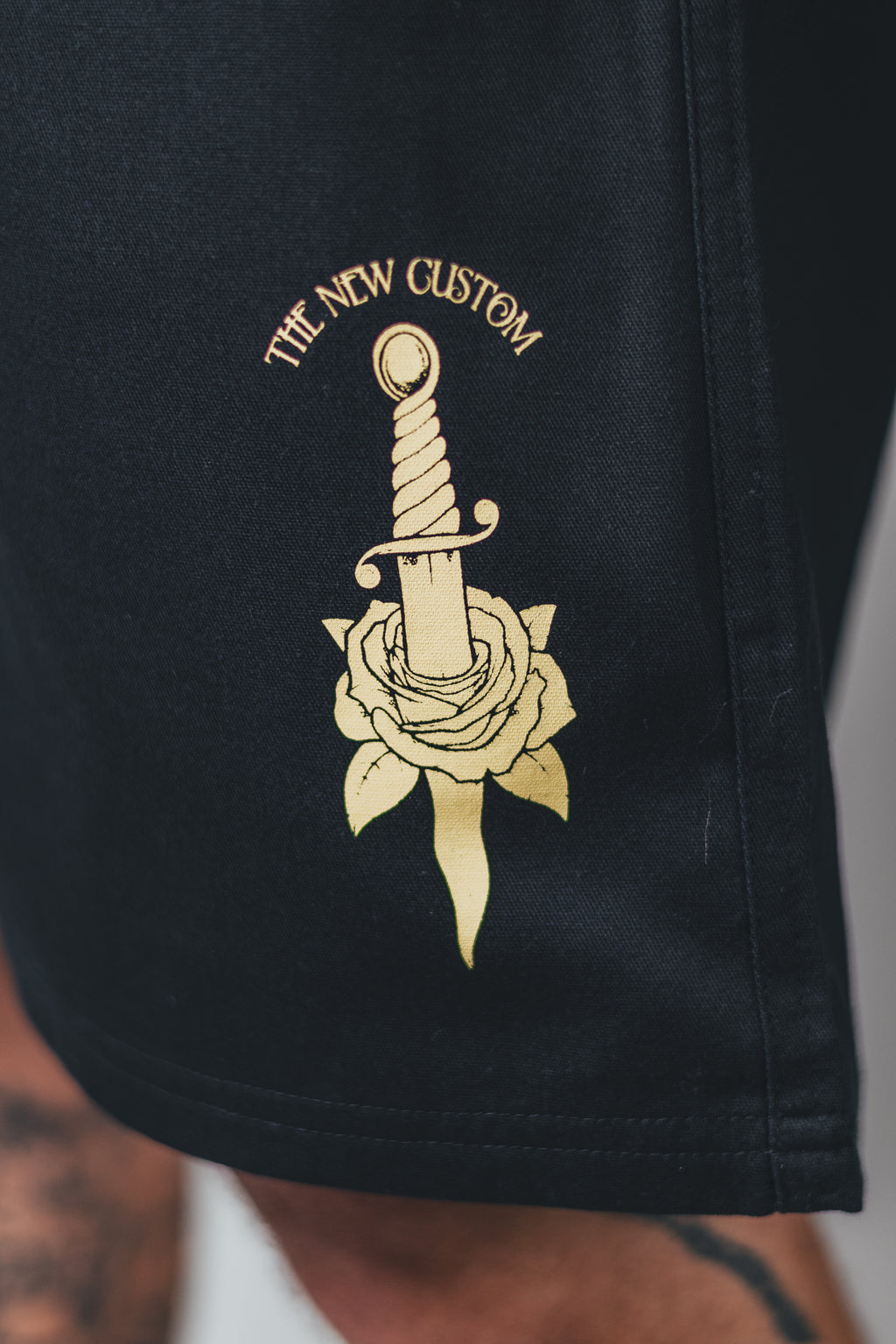 Short Sarja Loose Fit Preto